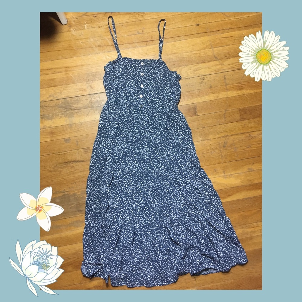 Navy Floral Maxi Dress